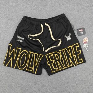 Civil Regime Marvel Wolverine Mesh Shorts Mens Small‎ Black Athletic Gym New